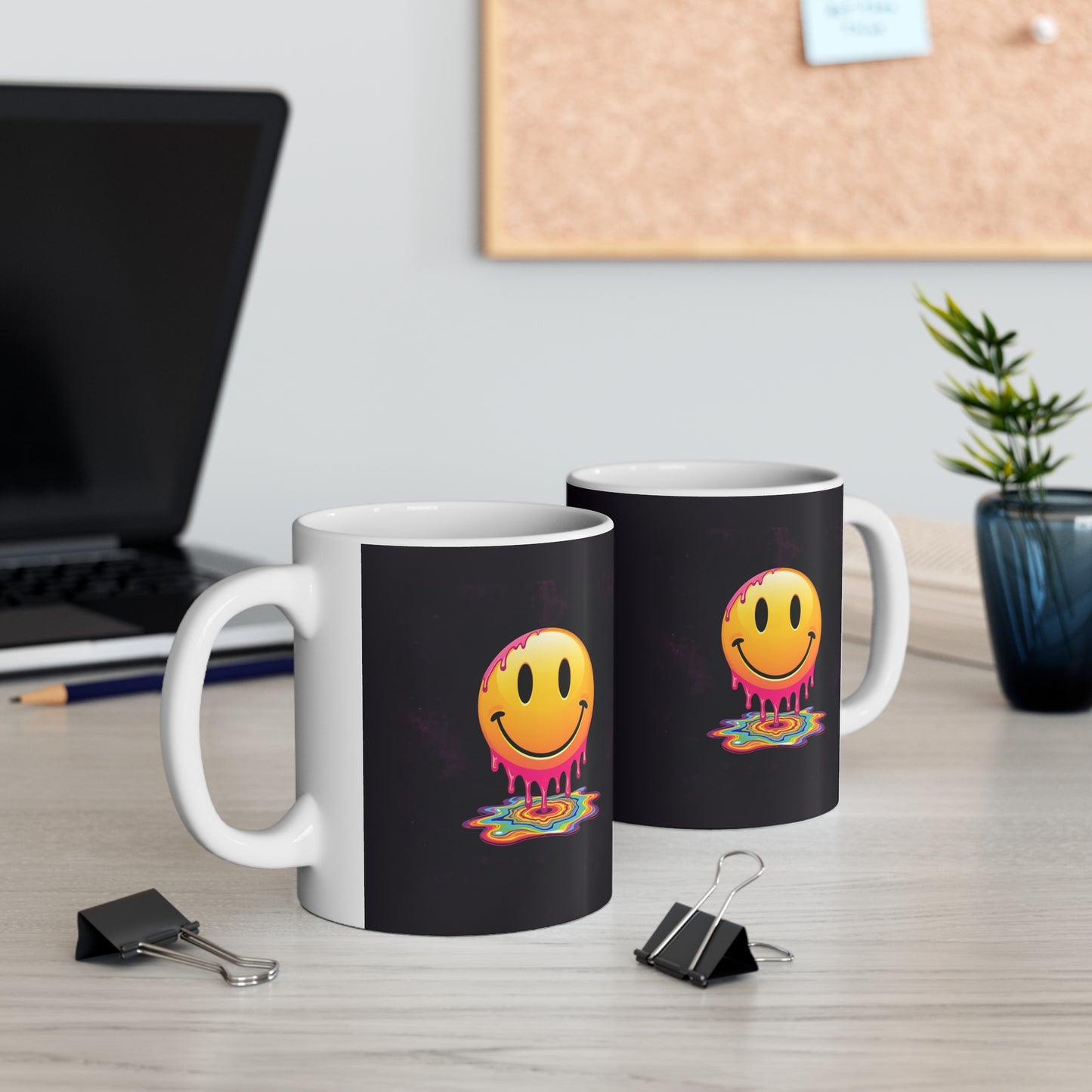 Colorful Smiley Face Mug, Fun Coffee Cup, Unique Gift for Friends, Vibrant Drinkware, Perfect for Birthdays, Holidays