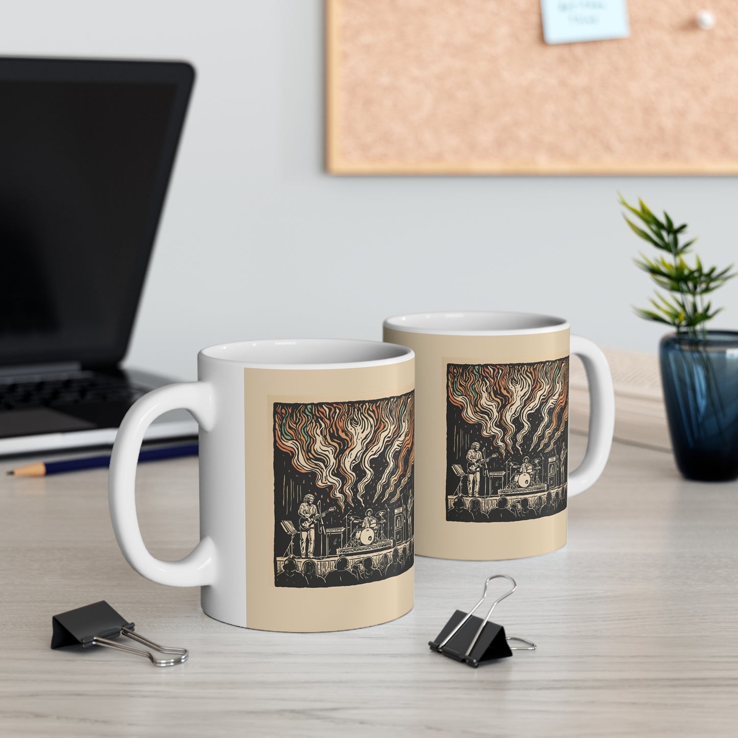Artistic Concert Mug with Vibrant Design, Music Lover Gift, Coffee Cup for Band Fans, Unique Mug for Home or Office, Perfect Musician Gift