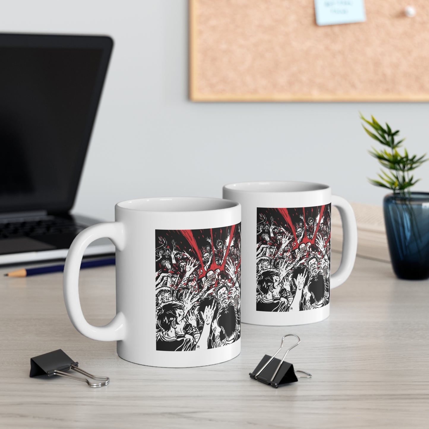 Gothic Skull Mug, 11oz Coffee Cup, Edgy Drinkware, Halloween Gift, Alternative Art, Unique Home Decor