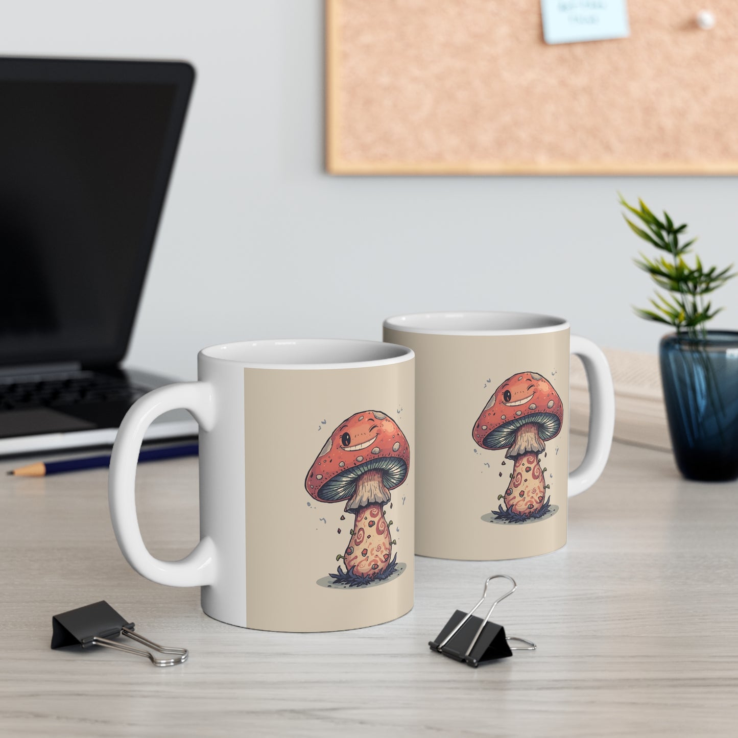 Cute Mushroom Coffee Mug, Fun Mushroom Mug, Whimsical Mug Gift, Gardening Tea Cup, Eco-Friendly Kitchen Decor