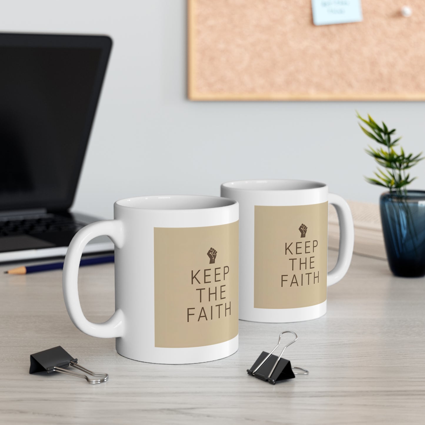 Inspirational Coffee Mug with 'Keep the Faith' | Motivational Gift for Friends, Home Decor, Birthday Gift, Office Mug, Affirmation