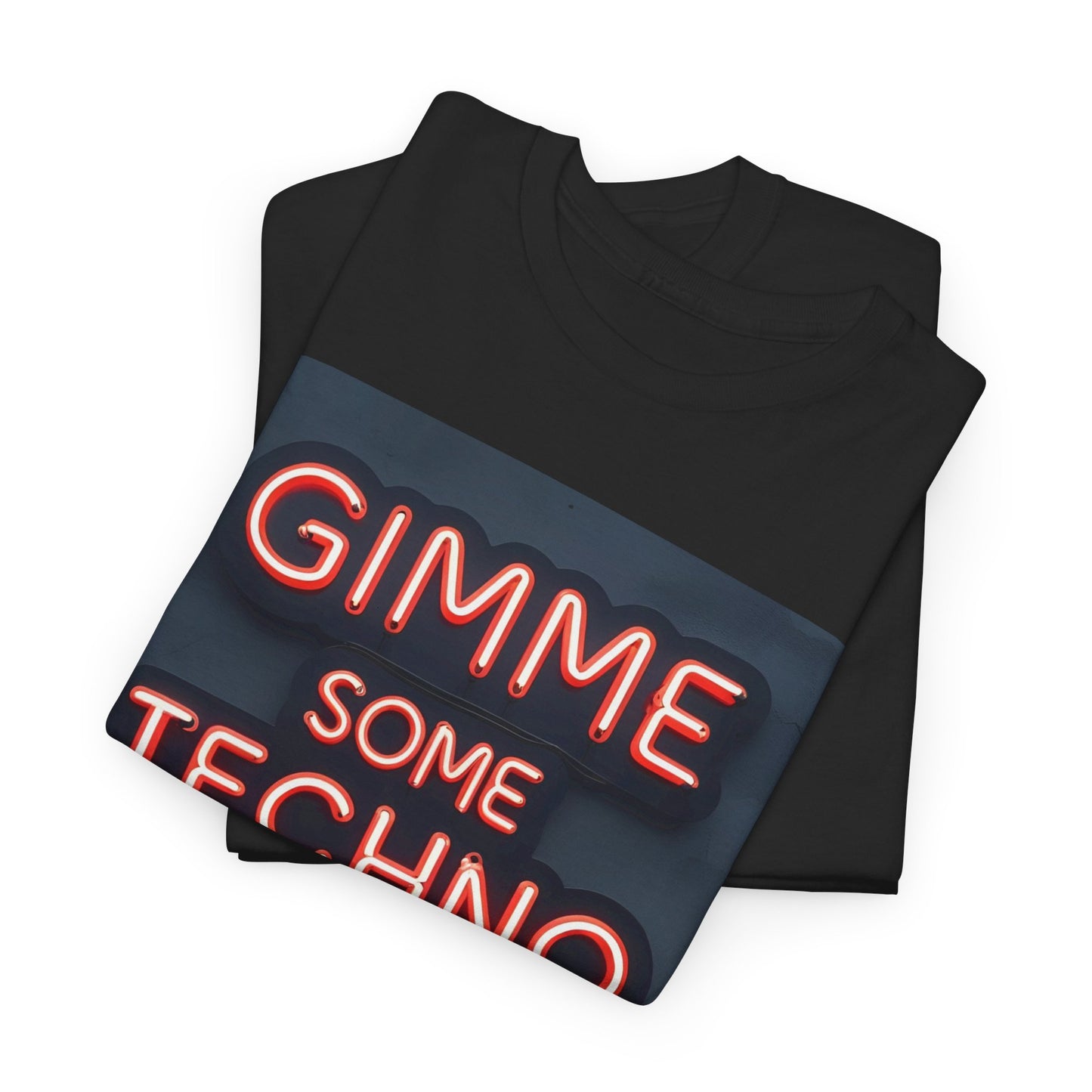 Gimme Some Techno For My Soul T-Shirt – Neon Music & Rave Wear – Black