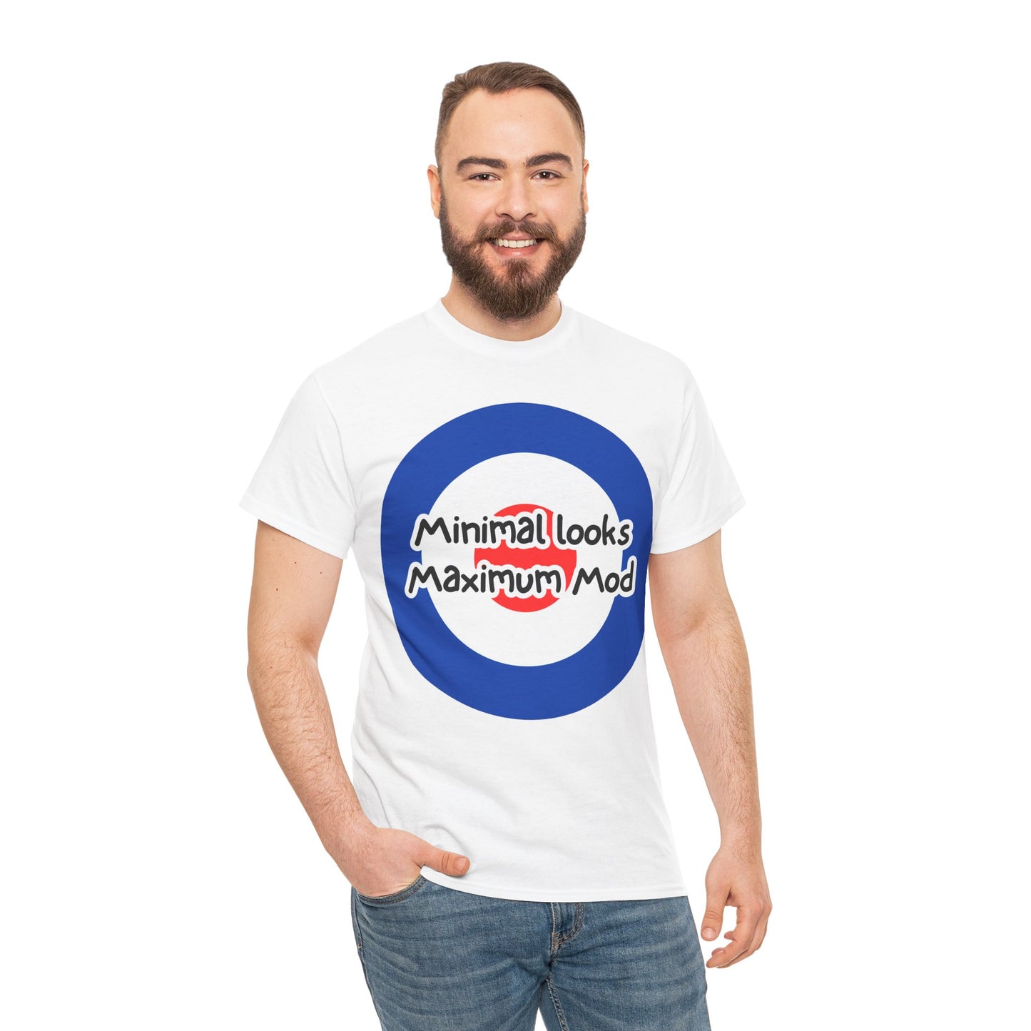 Minimal Looks Maximum Mod T-Shirt – Classic Bullseye & Mod Wear – White