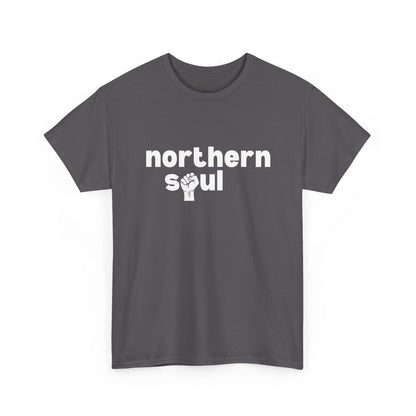 Northern Soul Fist T-Shirt – Typographic Subculture Wear – Charcoal