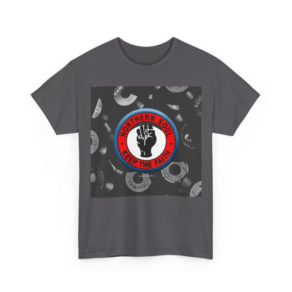 Northern Soul Pin T-Shirt – Keep The Faith & Vinyl Graphic – Unisex