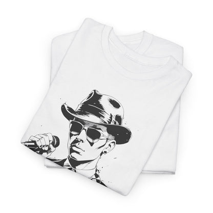 Two-Tone Ska T-Shirt – Checkerboard Singer Graphic – Unisex