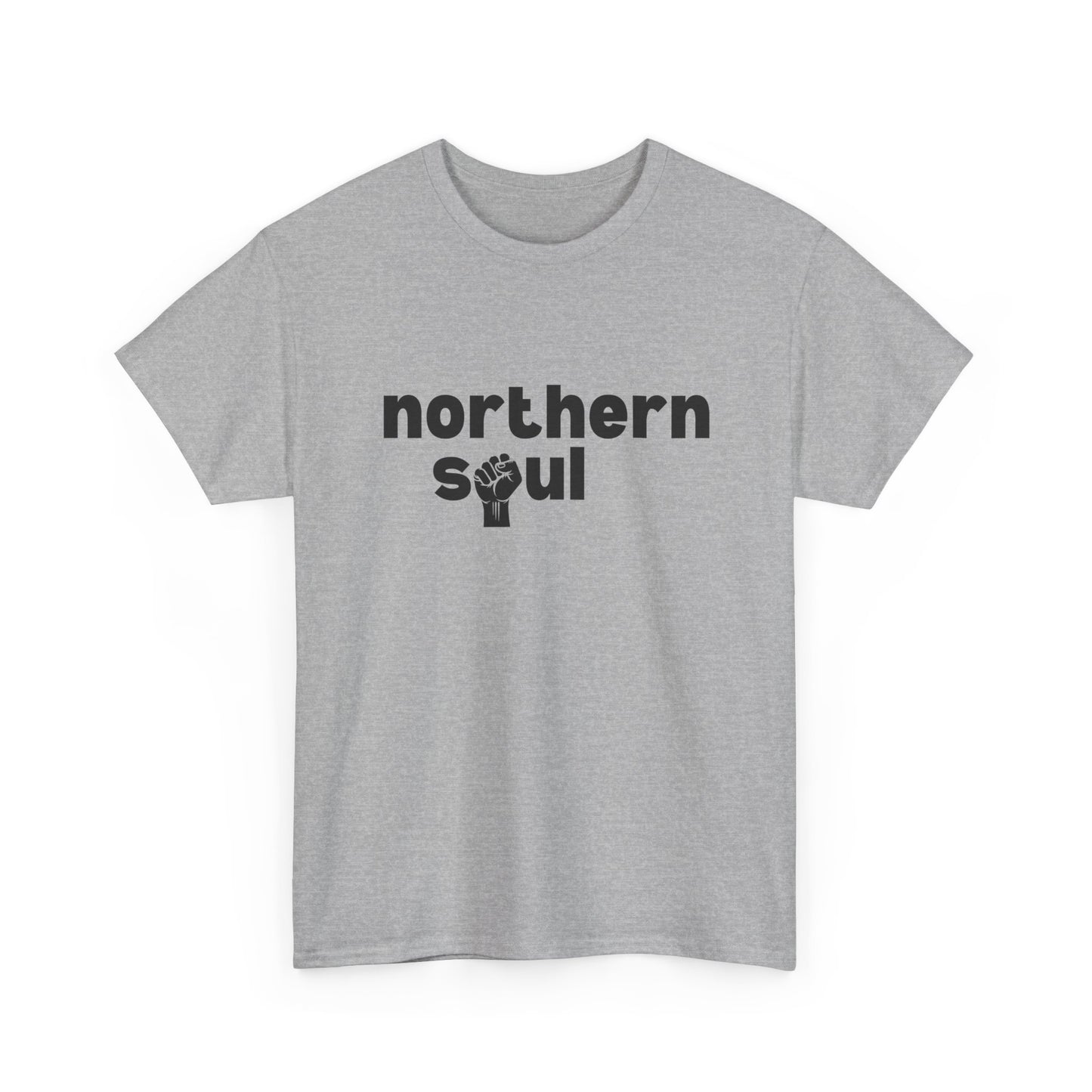 Northern Soul Fist T-Shirt – Typographic Subculture Wear – Sports Grey