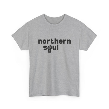 Northern Soul Fist T-Shirt – Typographic Subculture Wear – Sports Grey