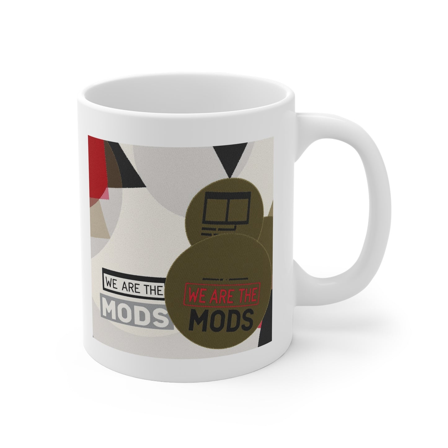 Mod-Inspired 11oz White Mug | Unique Gift for Music Lovers, Retro Coffee Cup, Fun Home Decor, Office Mug, Holiday Present