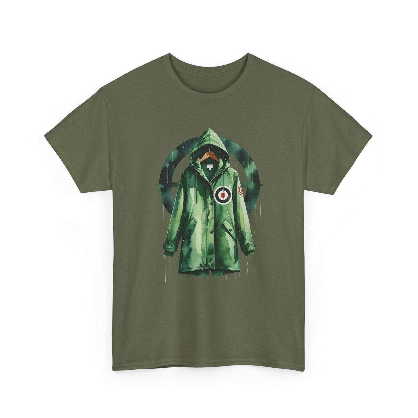 Mod Fishtail Parka T-Shirt – Watercolor Bullseye Graphic – Unisex