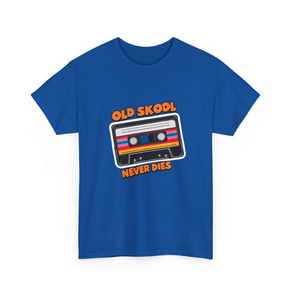 Old Skool Never Dies T-Shirt – Retro Cassette Tape Rave Tee (Gildan 5000)