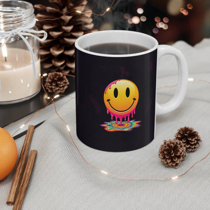 Colorful Smiley Face Mug, Fun Coffee Cup, Unique Gift for Friends, Vibrant Drinkware, Perfect for Birthdays, Holidays