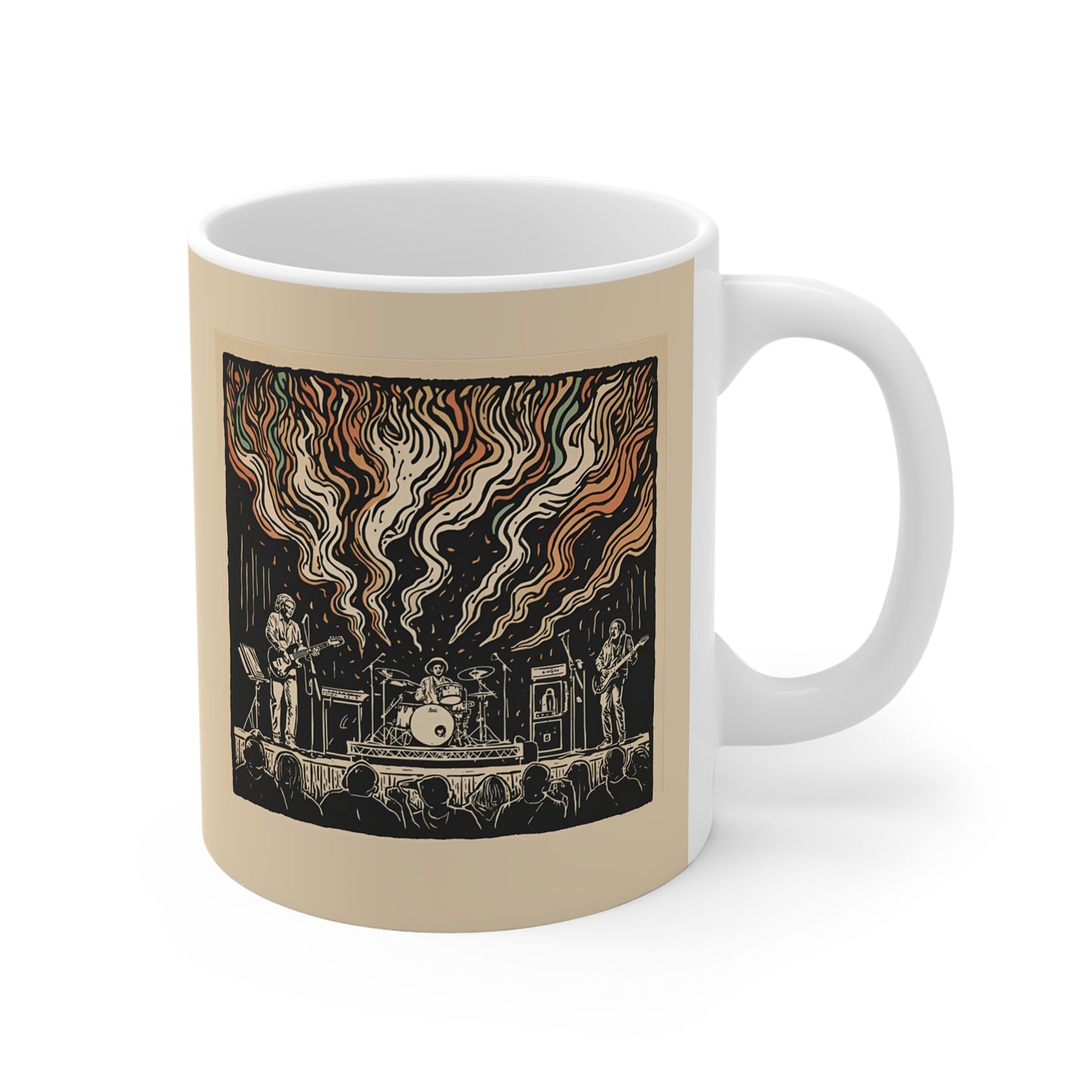 Artistic Concert Mug with Vibrant Design, Music Lover Gift, Coffee Cup for Band Fans, Unique Mug for Home or Office, Perfect Musician Gift