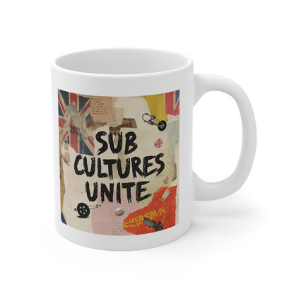Bold Subcultures Unite Mug | 11oz White Coffee Cup for Creative Souls, Unique Gift for Artists, Tea Lovers, and Trendsetters