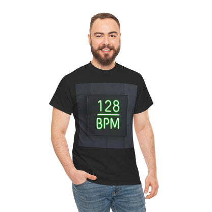 128 BPM T-Shirt – House & Techno Music Wear – Black