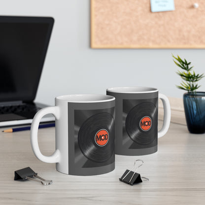 Mod Vinyl Record Coffee Mug, Unique Gift for Music Lovers, Retro Mug for Home, Perfect for Birthdays, Holidays, Collectibles