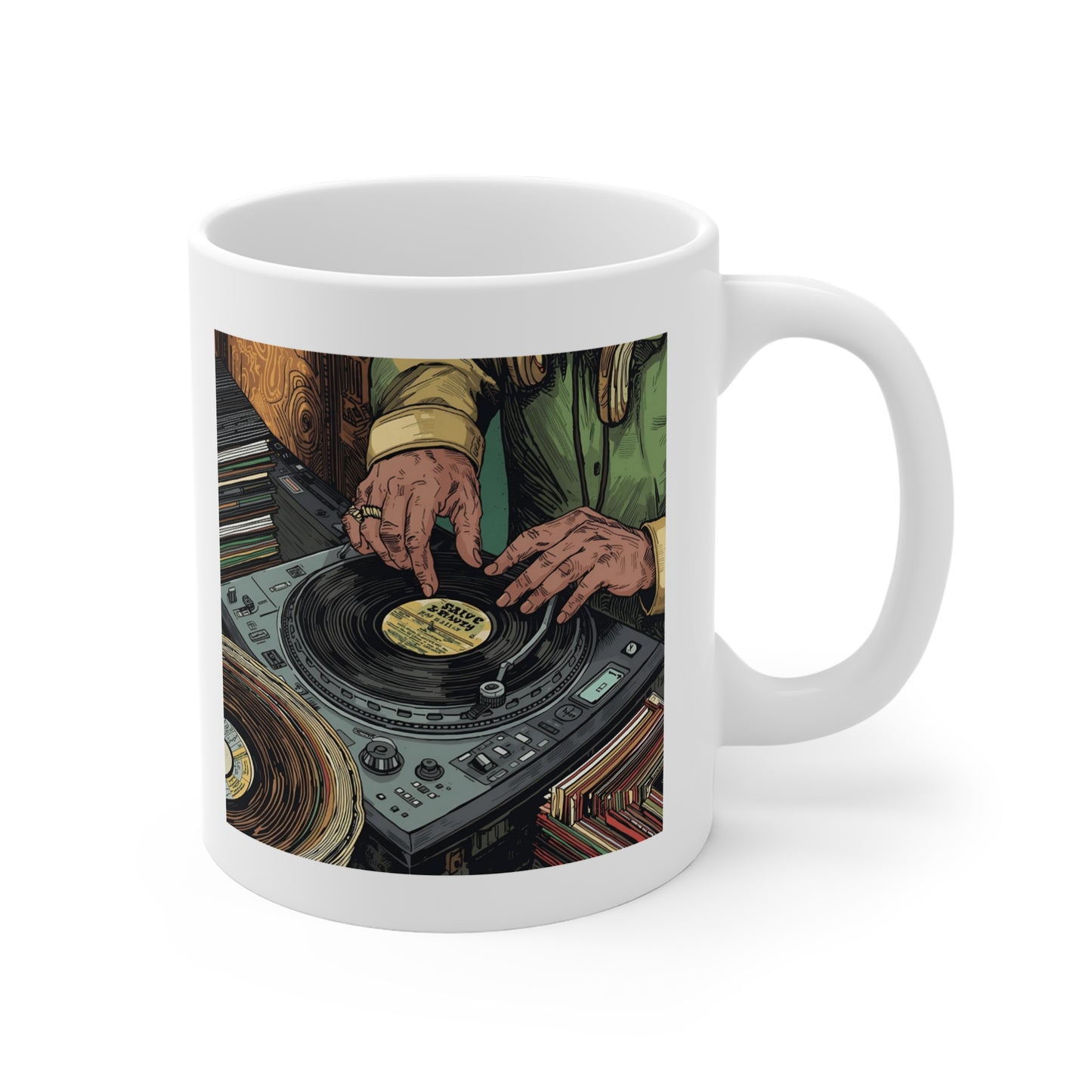 DJ Inspired Coffee Mug, Music Lover Gift, Vinyl Enthusiast Cup, Tea Mug, Retro Music Decor, Gift for DJs