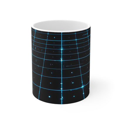 Digital Frontier Mug | Sci-Fi Cyberspace Grid Coffee Cup (11oz)