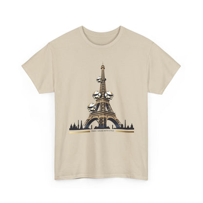 Paris House With Style T-Shirt – Eiffel Tower & Disco Wear – Sand