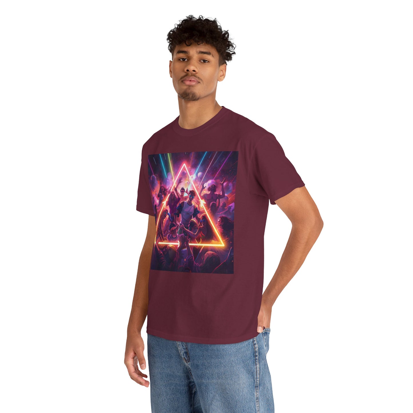 Neon Triangle Rave T-Shirt – Festival EDM Dance Party Tee (Gildan 5000)