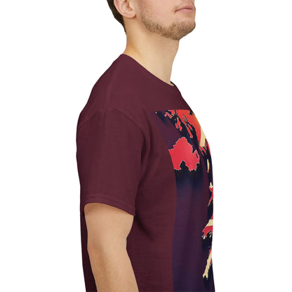 I Love Great Britain T-Shirt – Union Jack Map & Heart Wear – Maroon