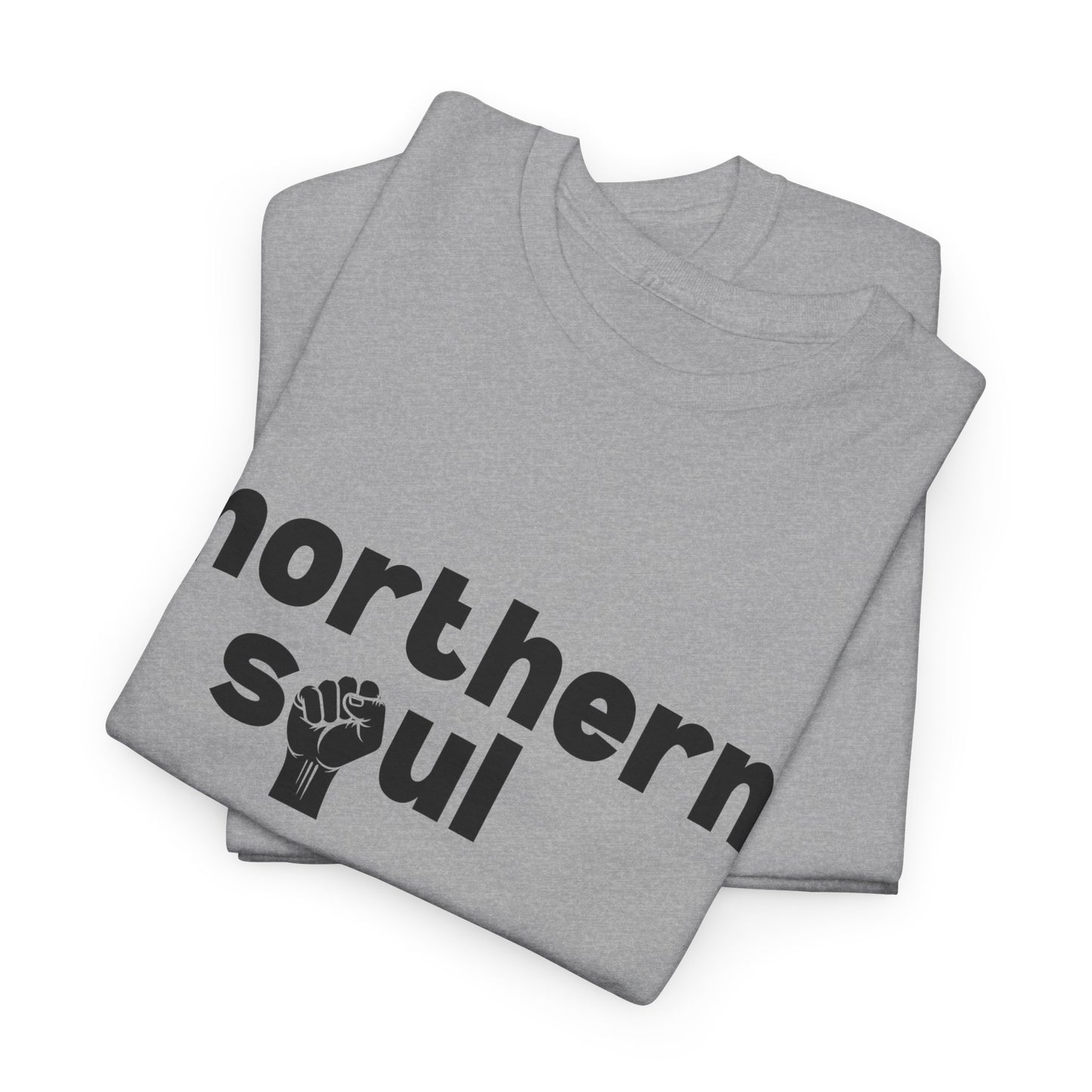 Northern Soul Fist T-Shirt – Typographic Subculture Wear – Sports Grey