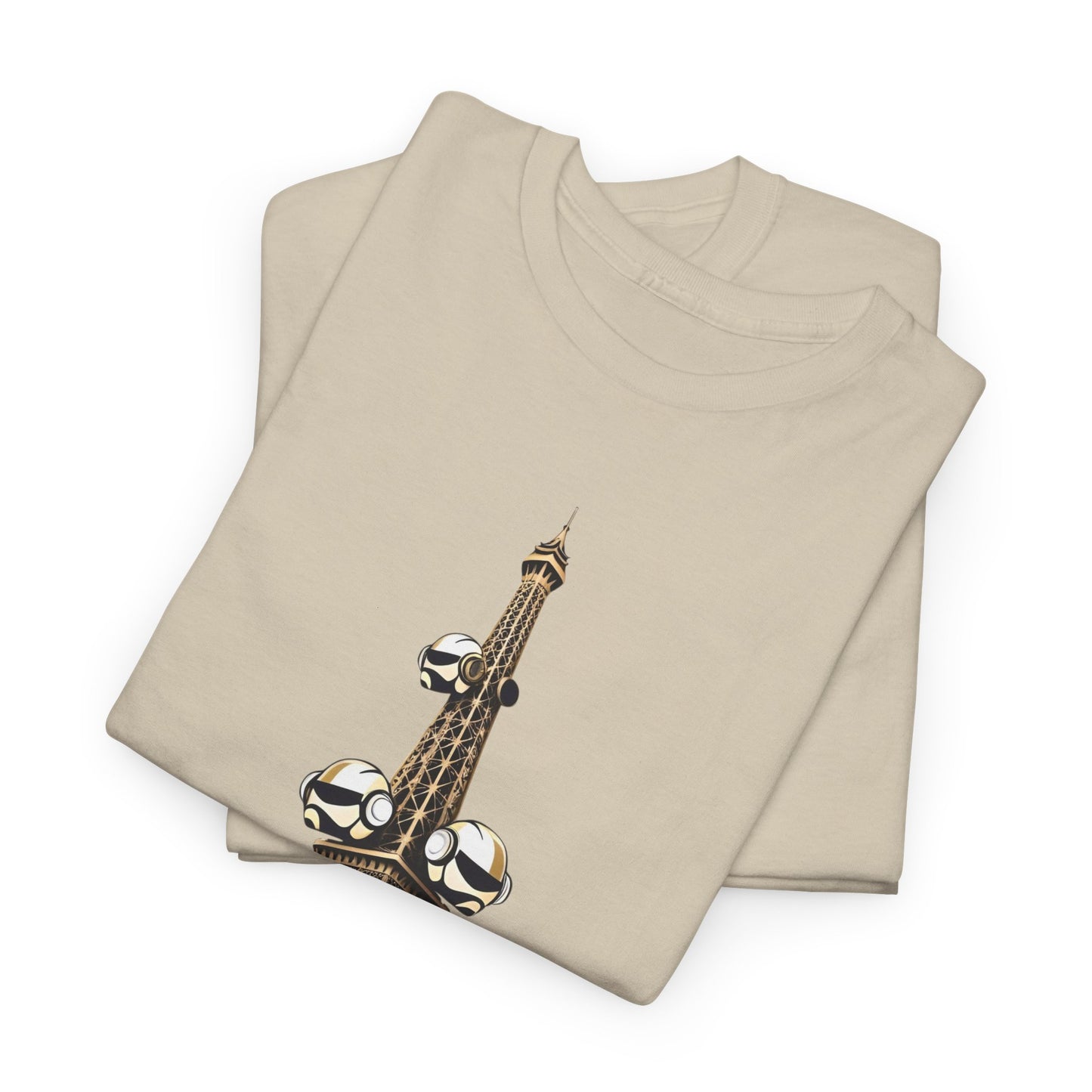 Paris House With Style T-Shirt – Eiffel Tower & Disco Wear – Sand