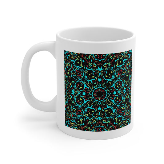 Vibrant Patterned Coffee Mug, Artistic Drinkware, Colorful Tea Cup, Unique Gift for Artists, Home Decor, Bohemian Style
