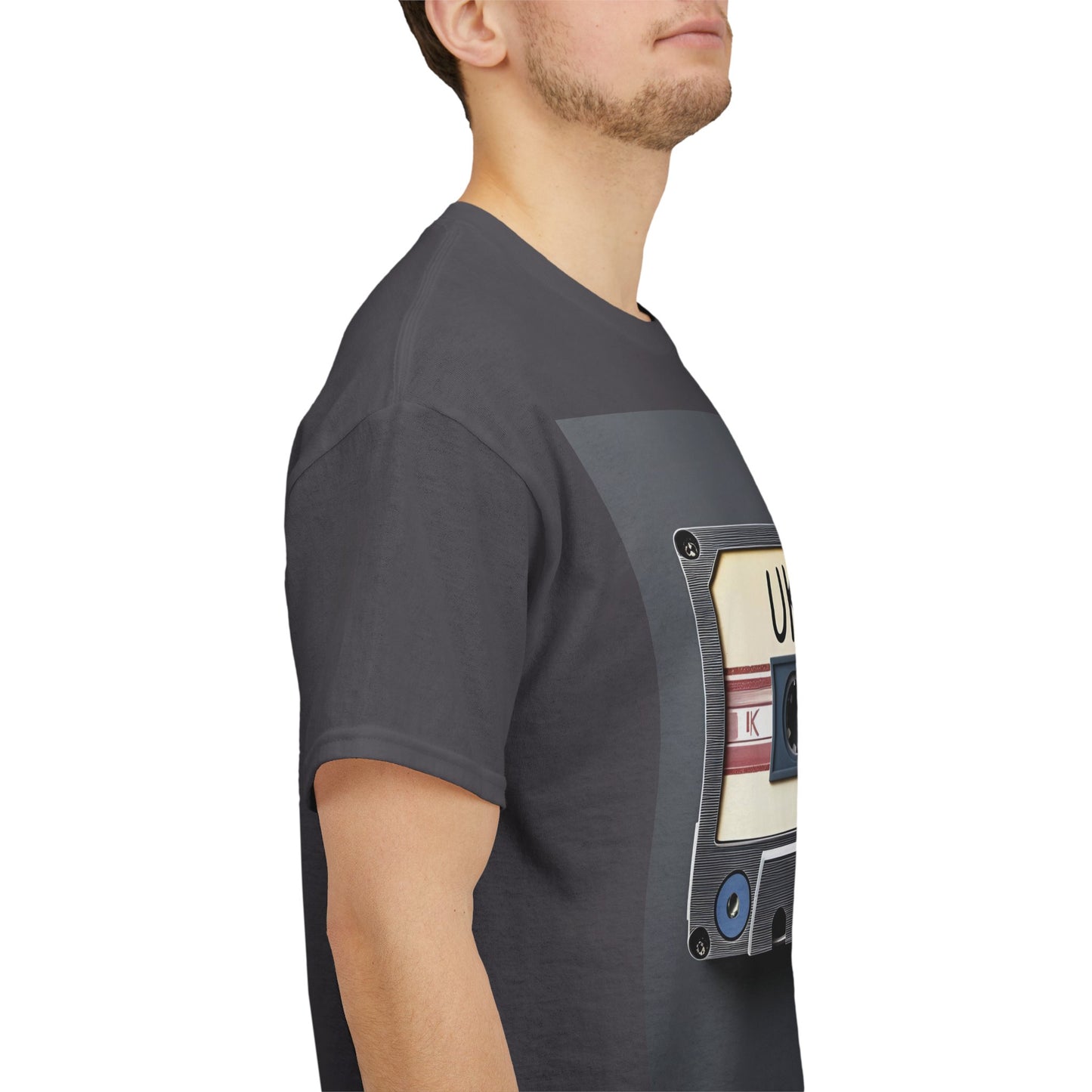 UK Top 40 Cassette T-Shirt – Retro Music Wear – Charcoal