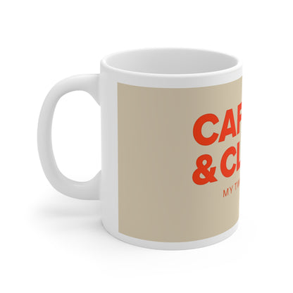 Caffeine & Climax – My Two Essentials Funny Naughty Coffee Mug