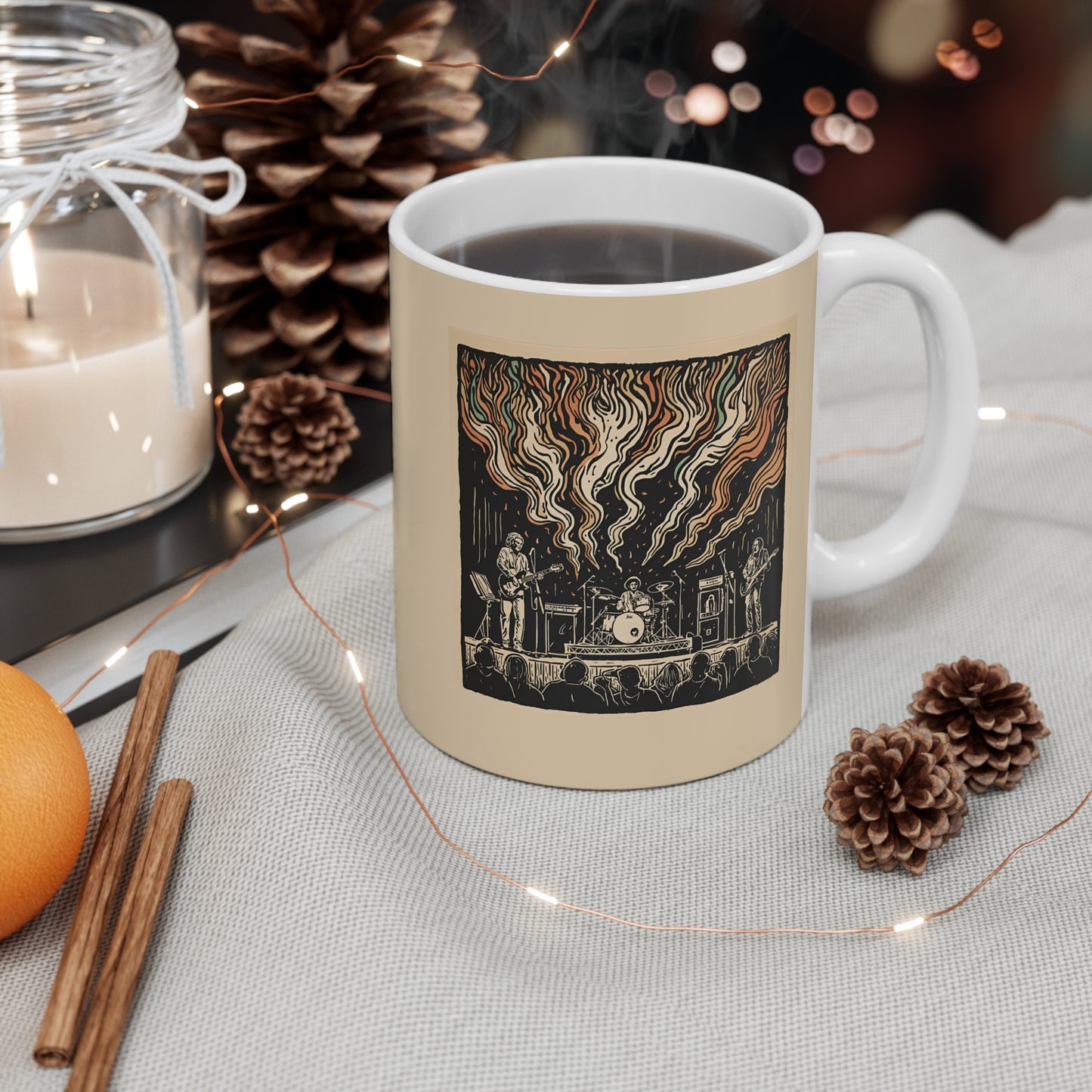 Artistic Concert Mug with Vibrant Design, Music Lover Gift, Coffee Cup for Band Fans, Unique Mug for Home or Office, Perfect Musician Gift