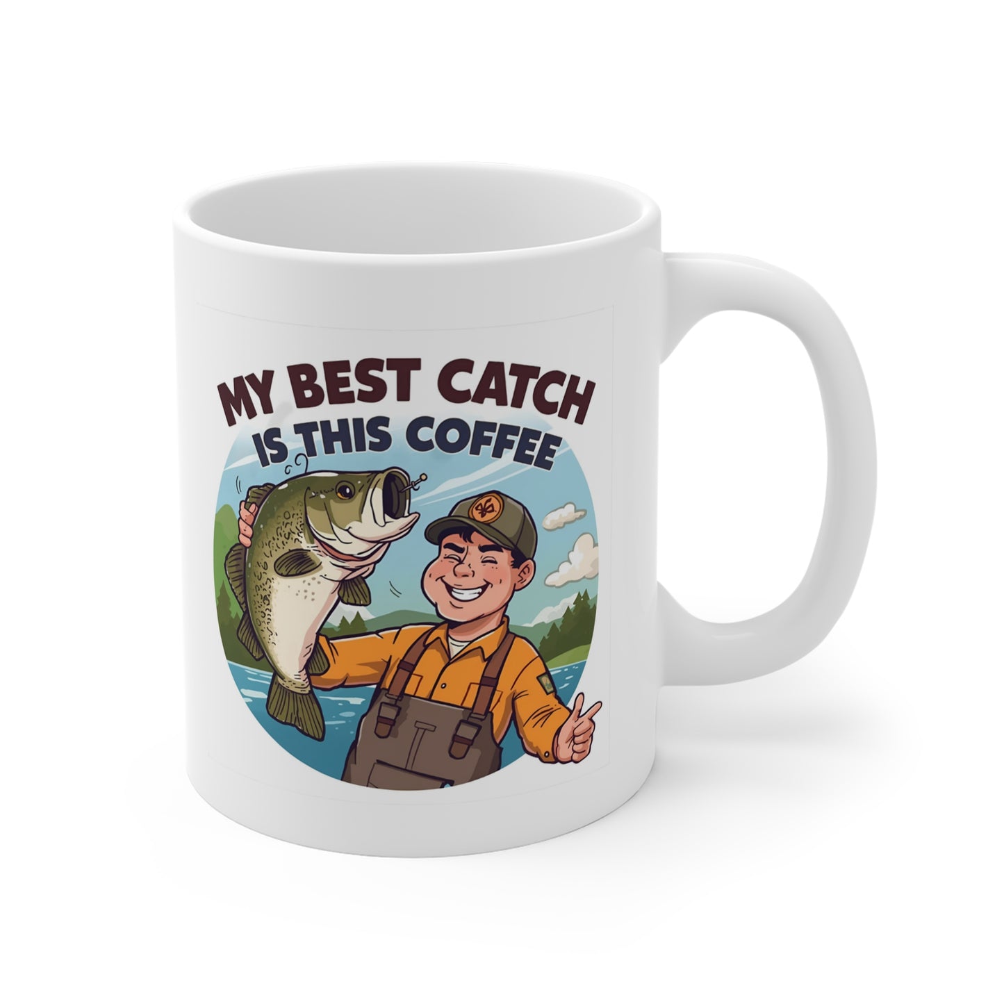 Funny Mug for Fishermen & Anglers | "My Best Catch Is This Coffee"
