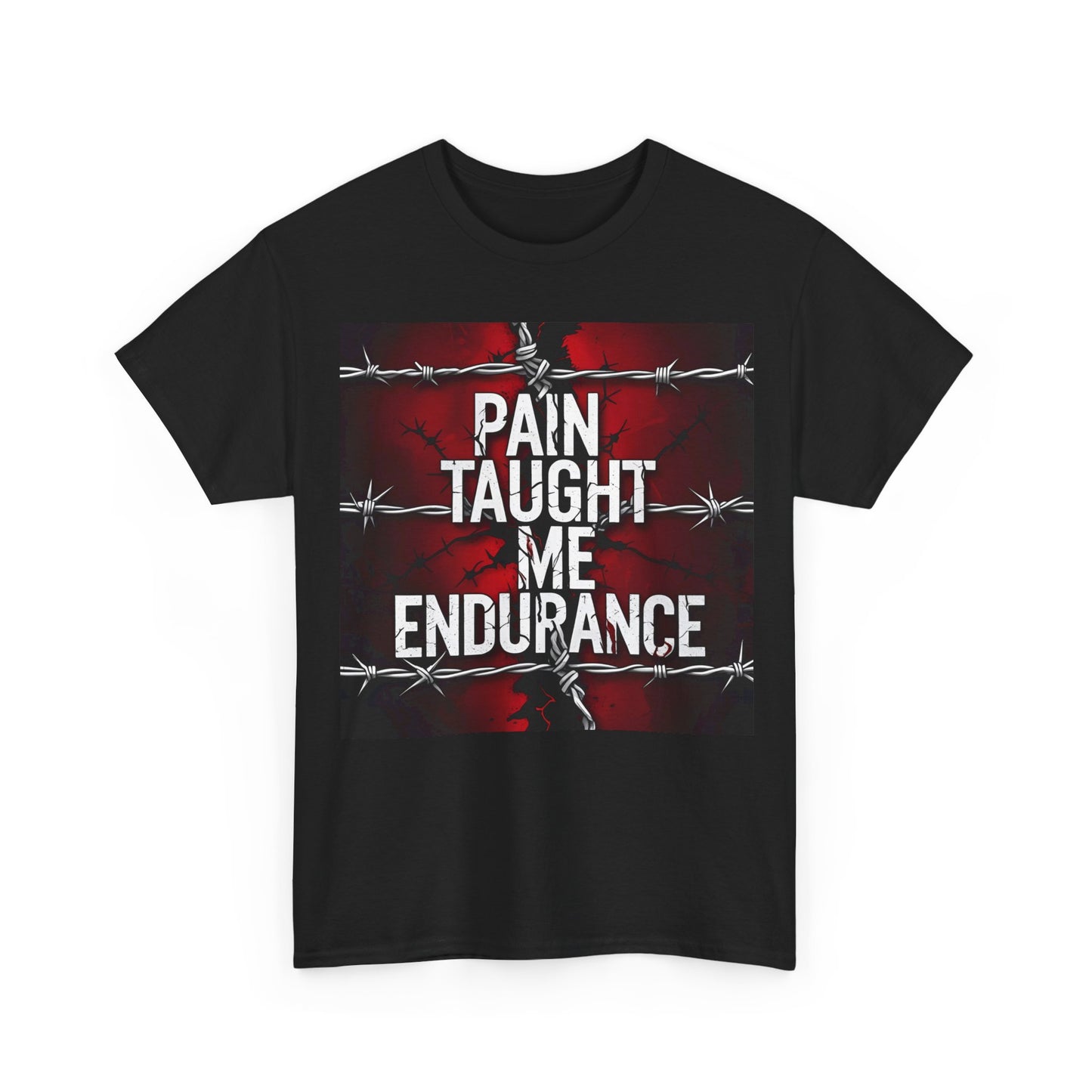 Pain Taught Me Endurance T-Shirt – Motivational & Tough Wear – Black