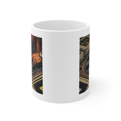 DJ Vinyl Record Mug - Music Lover Gift, Coffee Cup for DJs, Retro Record Player Design, Unique Gift for Musicians, Perfect for Holidays