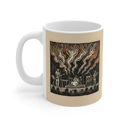 Artistic Concert Mug with Vibrant Design, Music Lover Gift, Coffee Cup for Band Fans, Unique Mug for Home or Office, Perfect Musician Gift