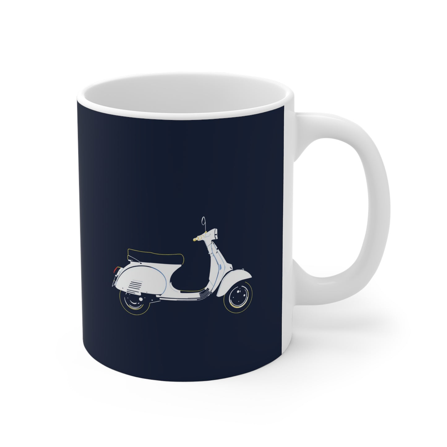 Retro Scooter Mug, Coffee Cup for Scooter Lovers, Unique Gifts for Him/Her, Vintage Bike Lover's Present, Classic Vespa Design