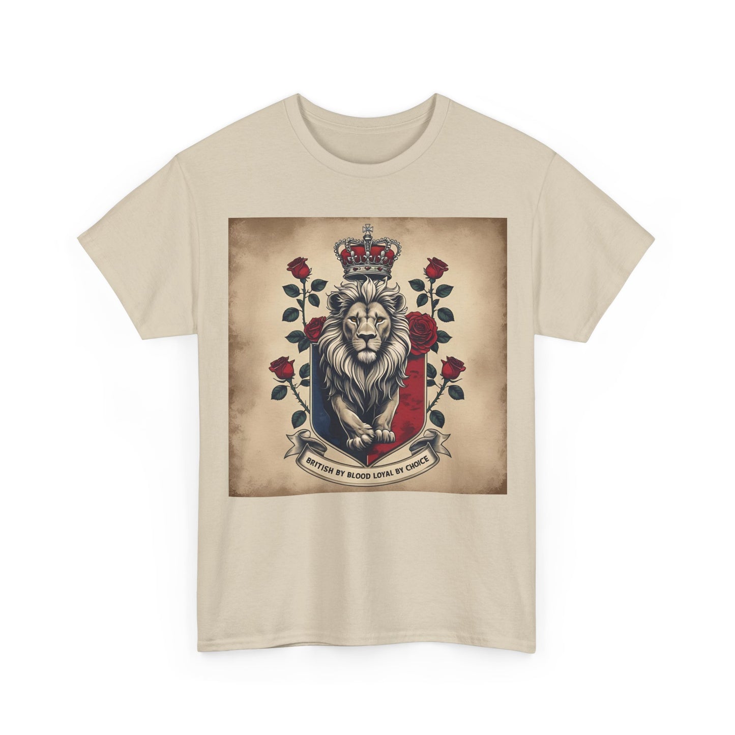 British By Blood, Loyal By Choice T-Shirt – Heritage Lion Crest