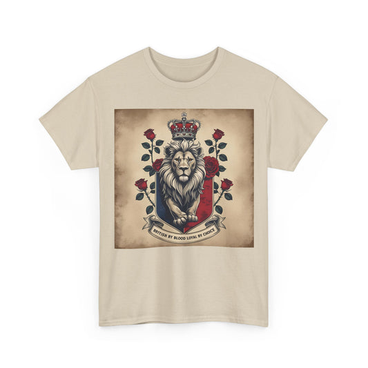 British By Blood, Loyal By Choice T-Shirt – Heritage Lion Crest