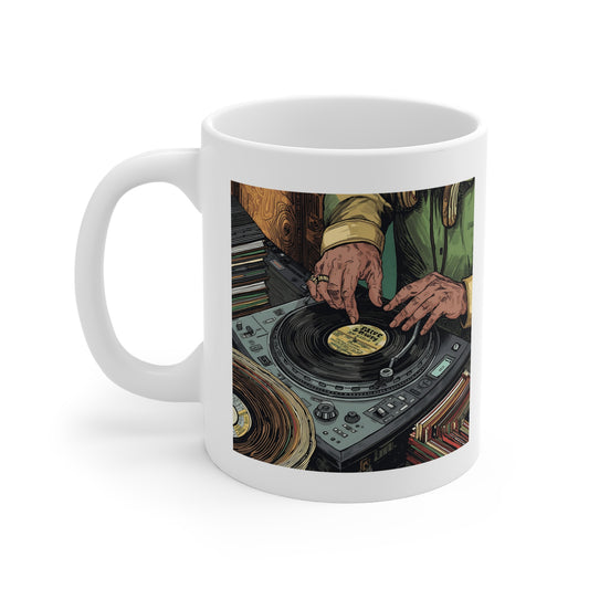 DJ Inspired Coffee Mug, Music Lover Gift, Vinyl Enthusiast Cup, Tea Mug, Retro Music Decor, Gift for DJs