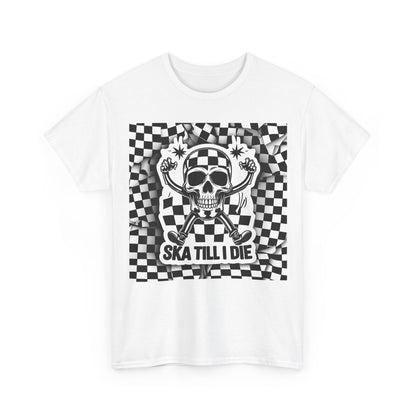 Ska Till I Die T-Shirt – Skull & Checkered Graphic – Unisex