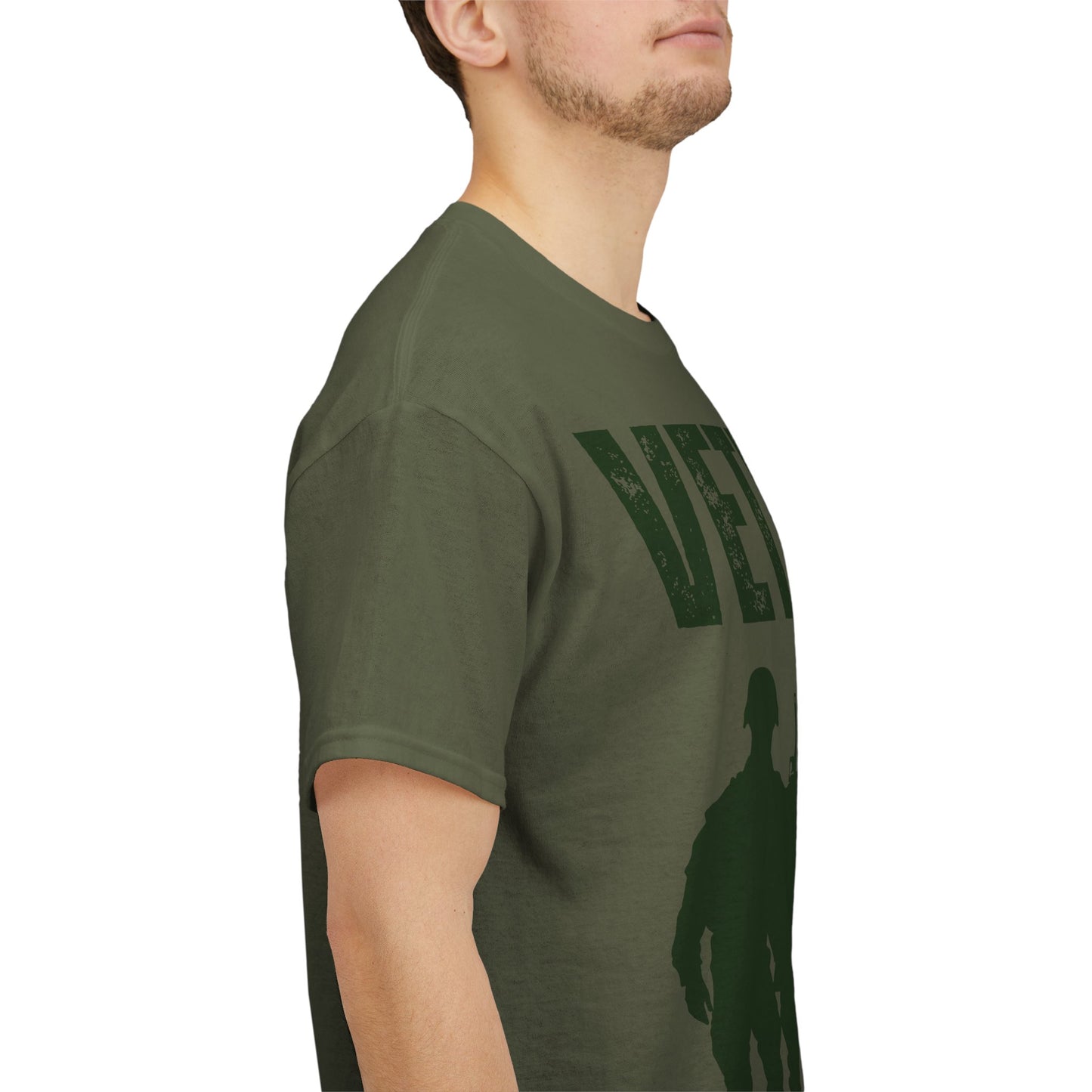 Veteran T-Shirt – Soldier Silhouettes & Military Pride – Military Green