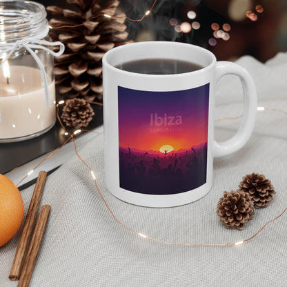 Ibiza Sunset Vibe Mug | Iconic Balearic Beat Coffee Cup (11oz)