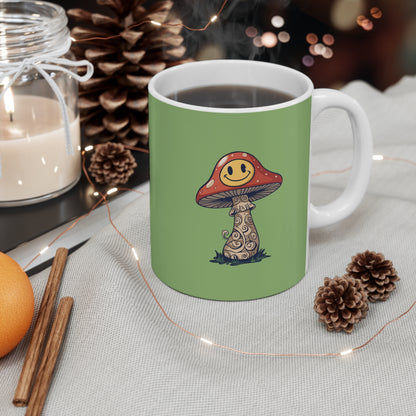 Smiley Mushroom Mug | Cute Coffee Cup, Gift for Garden Lovers, Whimsical Tea Mug, Fun Home Decor, Eco-Friendly Drinkware