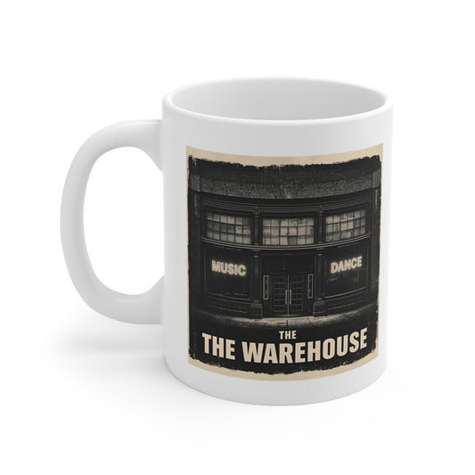 Vintage Music Dance Warehouse Mug | Retro Coffee Cup, Gift for Musicians, Coffee Lovers, Home Decor, Unique Housewarming Gift