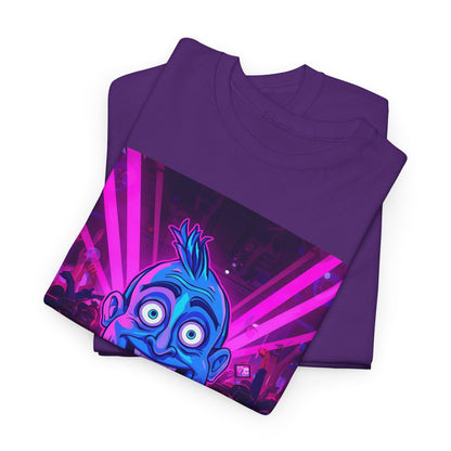 Neon Rave Cartoon Face T-Shirt – EDM Party Vibes Tee (Gildan 5000)