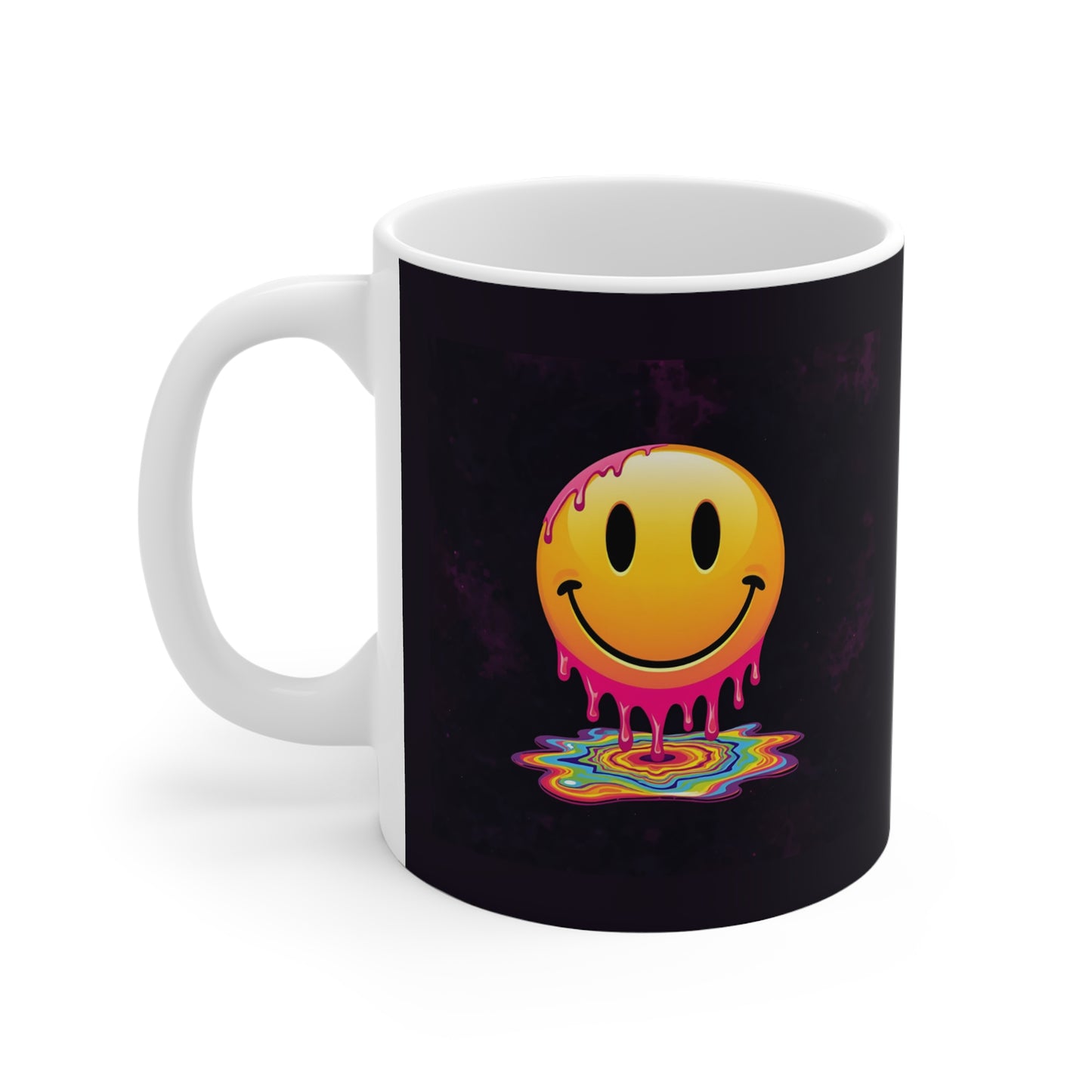 Colorful Smiley Face Mug, Fun Coffee Cup, Unique Gift for Friends, Vibrant Drinkware, Perfect for Birthdays, Holidays