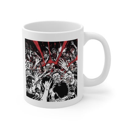 Gothic Skull Mug, 11oz Coffee Cup, Edgy Drinkware, Halloween Gift, Alternative Art, Unique Home Decor