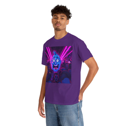 Neon Rave Cartoon Face T-Shirt – EDM Party Vibes Tee (Gildan 5000)