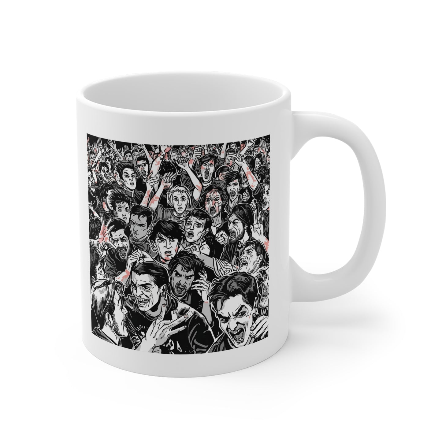 Crowd Energy 11oz White Mug, Gift for Music Lovers, Motivational Coffee Cup, Artwork Mug, Festival Vibes Mug