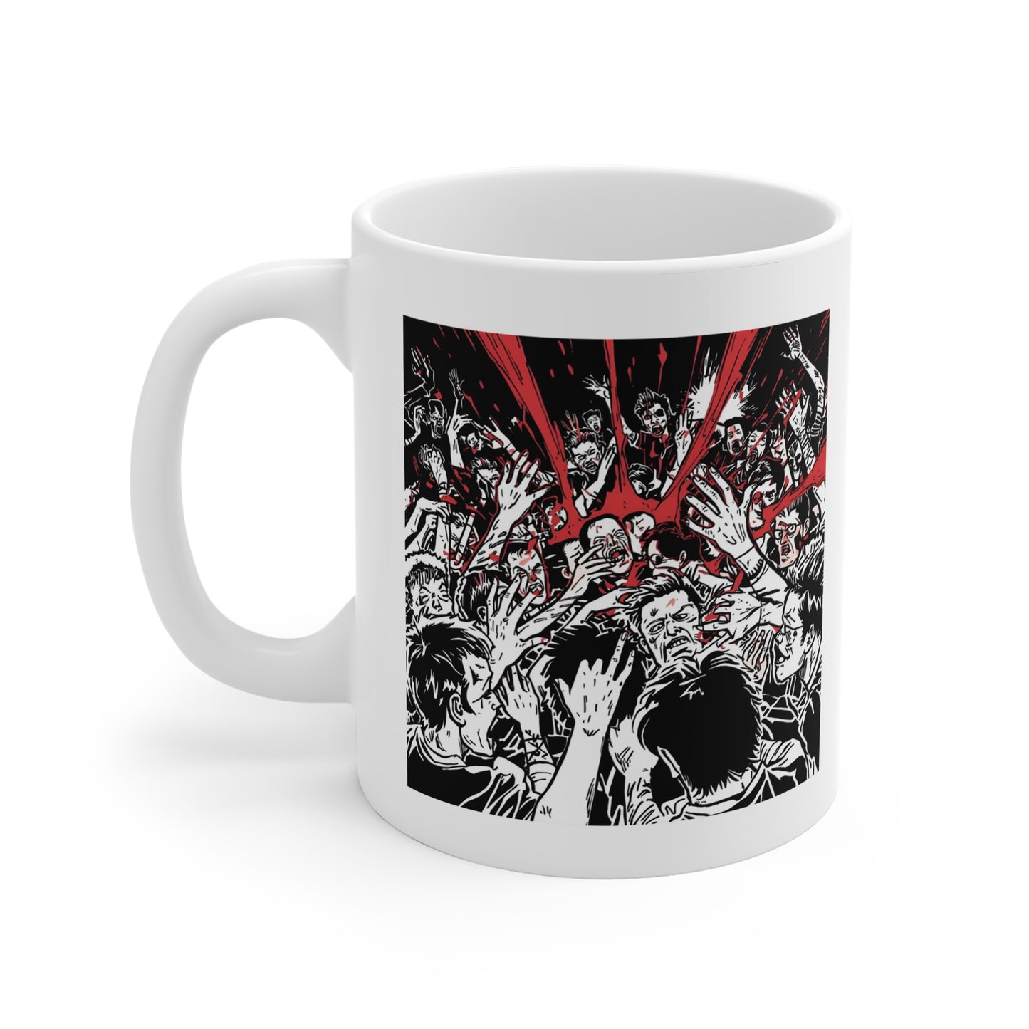 Gothic Skull Mug, 11oz Coffee Cup, Edgy Drinkware, Halloween Gift, Alternative Art, Unique Home Decor